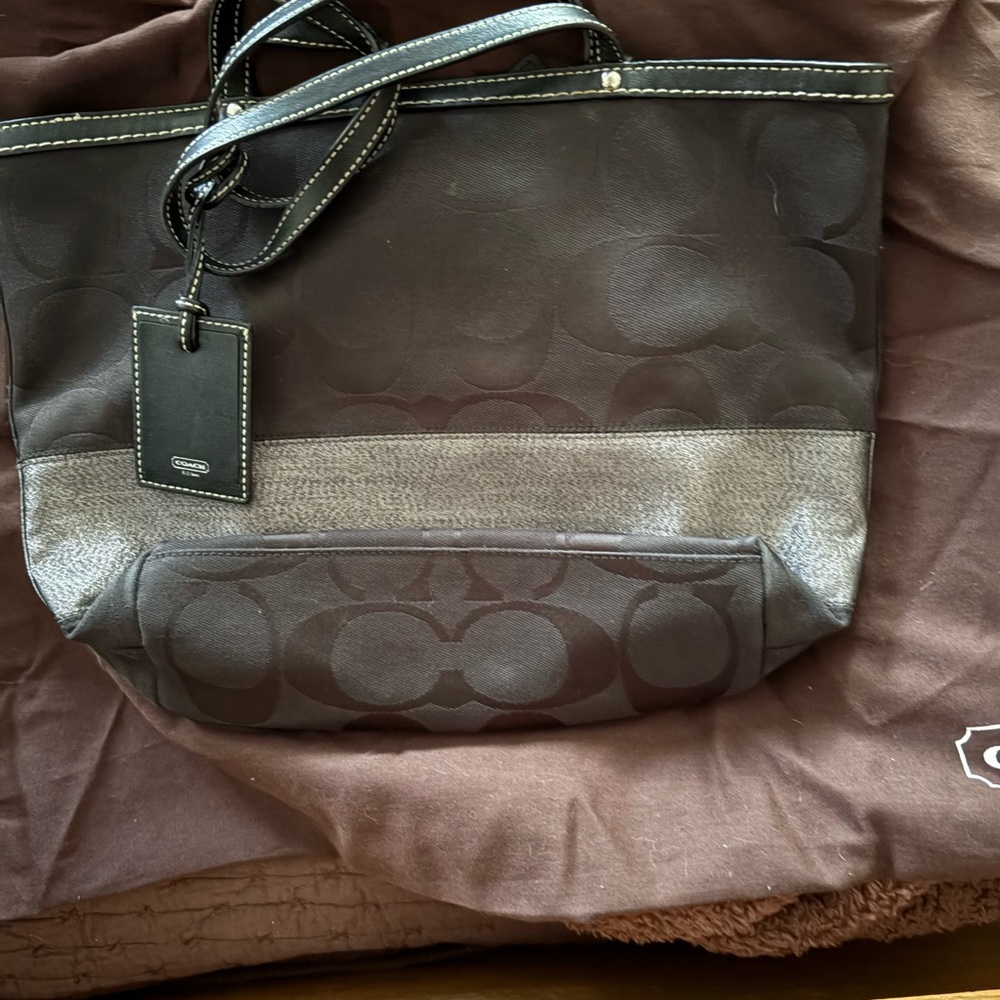 Coach Black and Gray Tote Bag